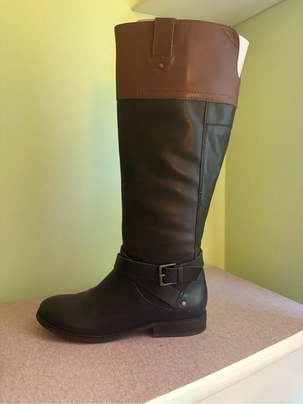 Marc Fisher Two-Tone Brown Over-the-Knee Riding Boots